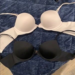 Nude & Black set of Victoria Secret Push Up Bras